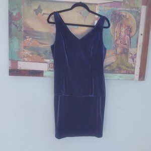 WHBM Navy blue velvet 2 piece top and skirt worn once $50